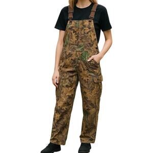 Pella Unisex Sz Small Advantage Vintage Overall Bibs Camo Lightweight | GUC